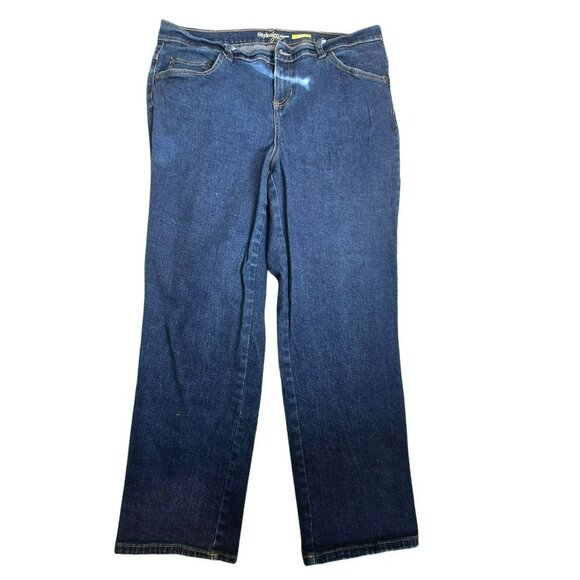 Style & Co. Womens Easy Fit Jeans Dark Wash Cotton Spandex Size 14 WP  jj3769 - Picture 2 of 6